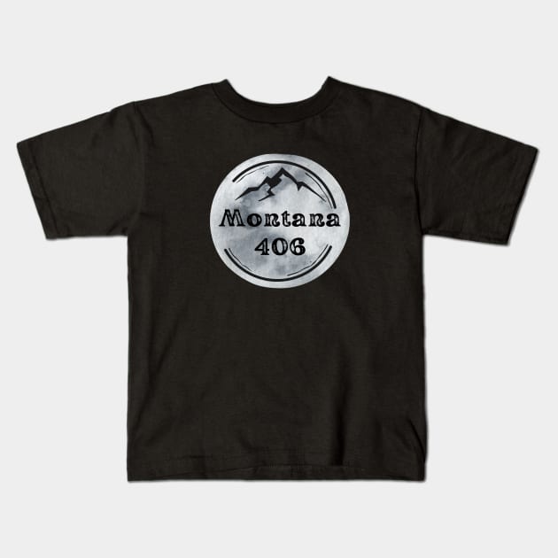 Explore Montana 406 Kids T-Shirt by MagpieMoonUSA